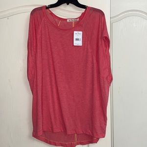 Free People coral t-shirt. Never been worn